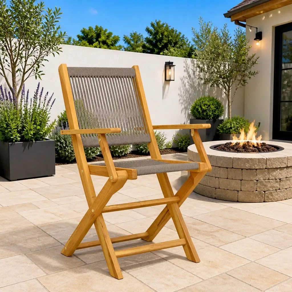 Grey Folding Garden Chairs for Outdoor Use
