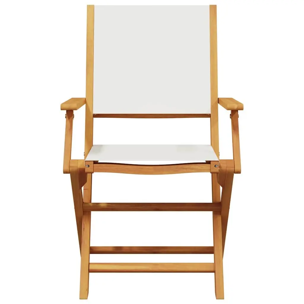 Folding Garden Chairs 2 Piece Set Outdoor Seating White Wooden Patio Furniture