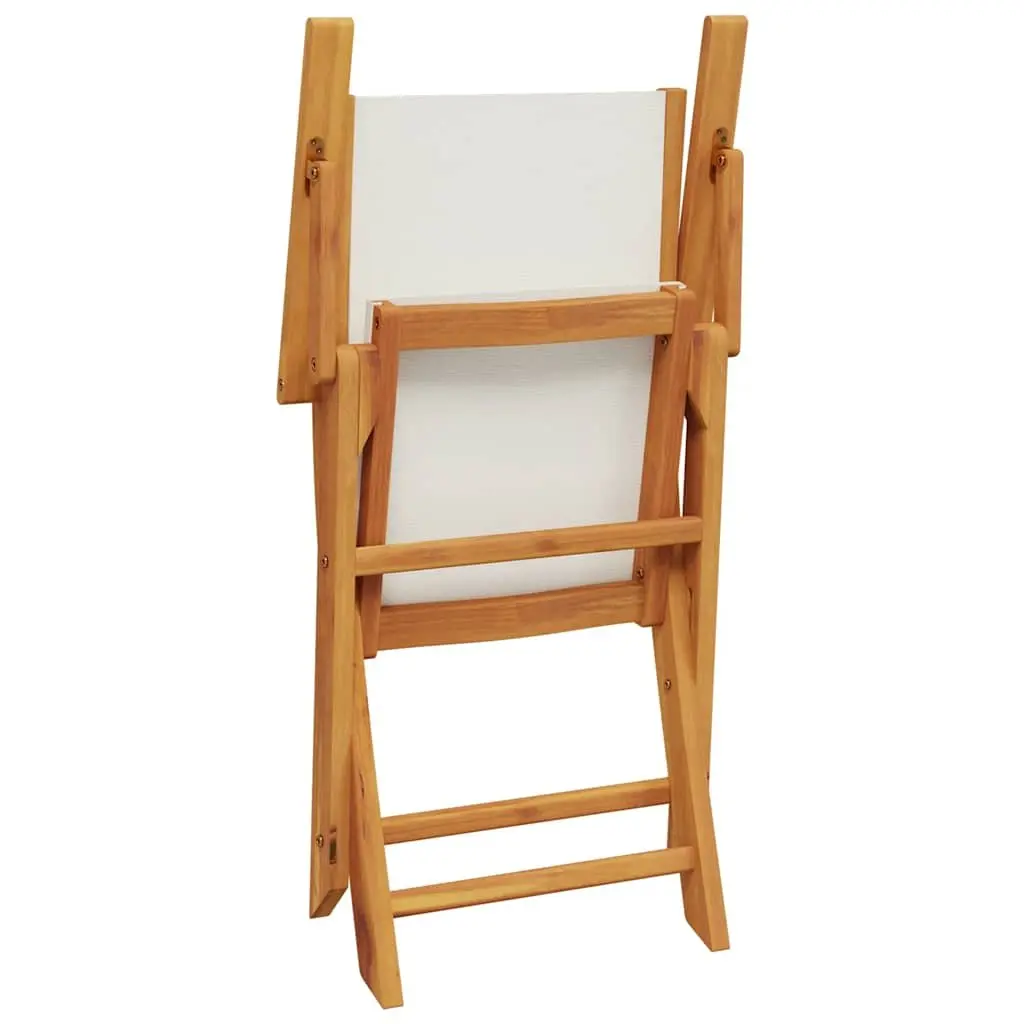 Folding Garden Chairs 2 Piece Set Outdoor Seating White Wooden Patio Furniture