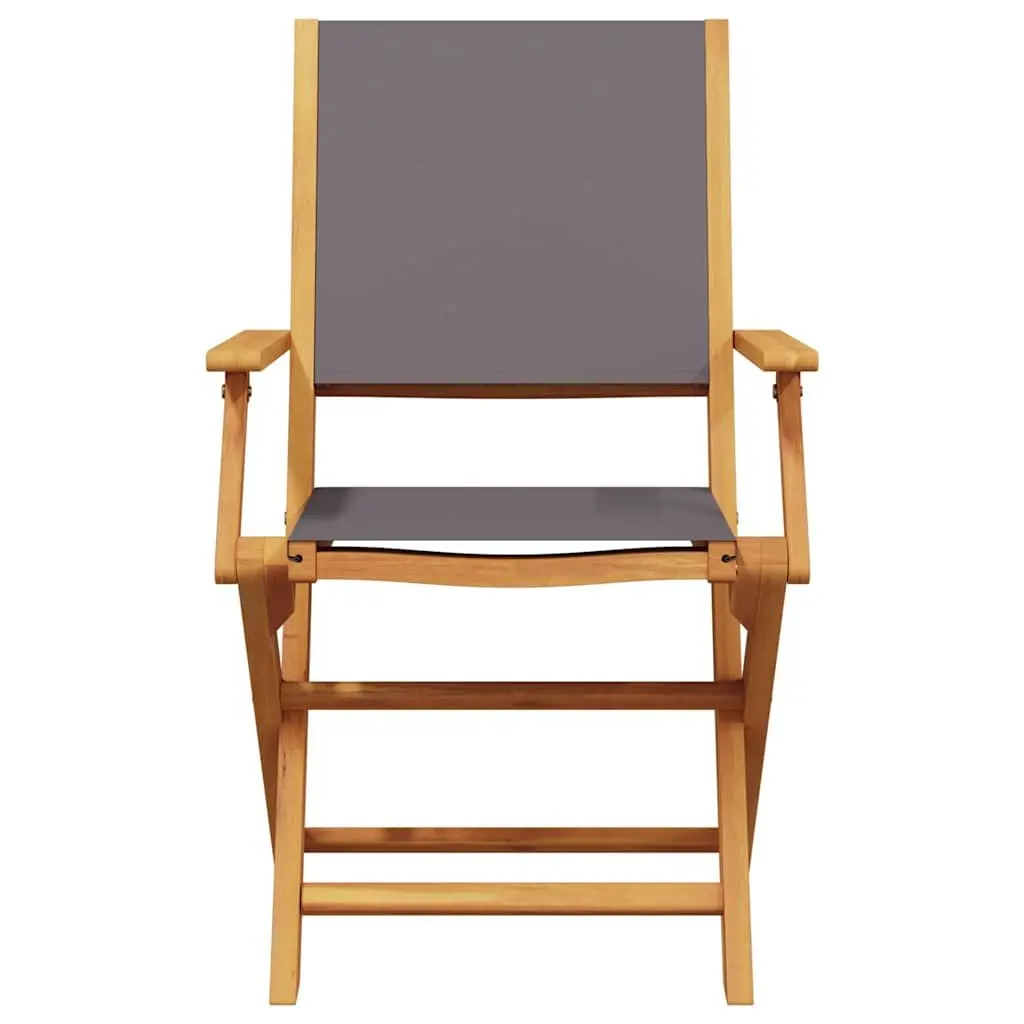 Outdoor Chairs Folding Garden Seating 2 Piece Anthracite Solid Wood Acacia