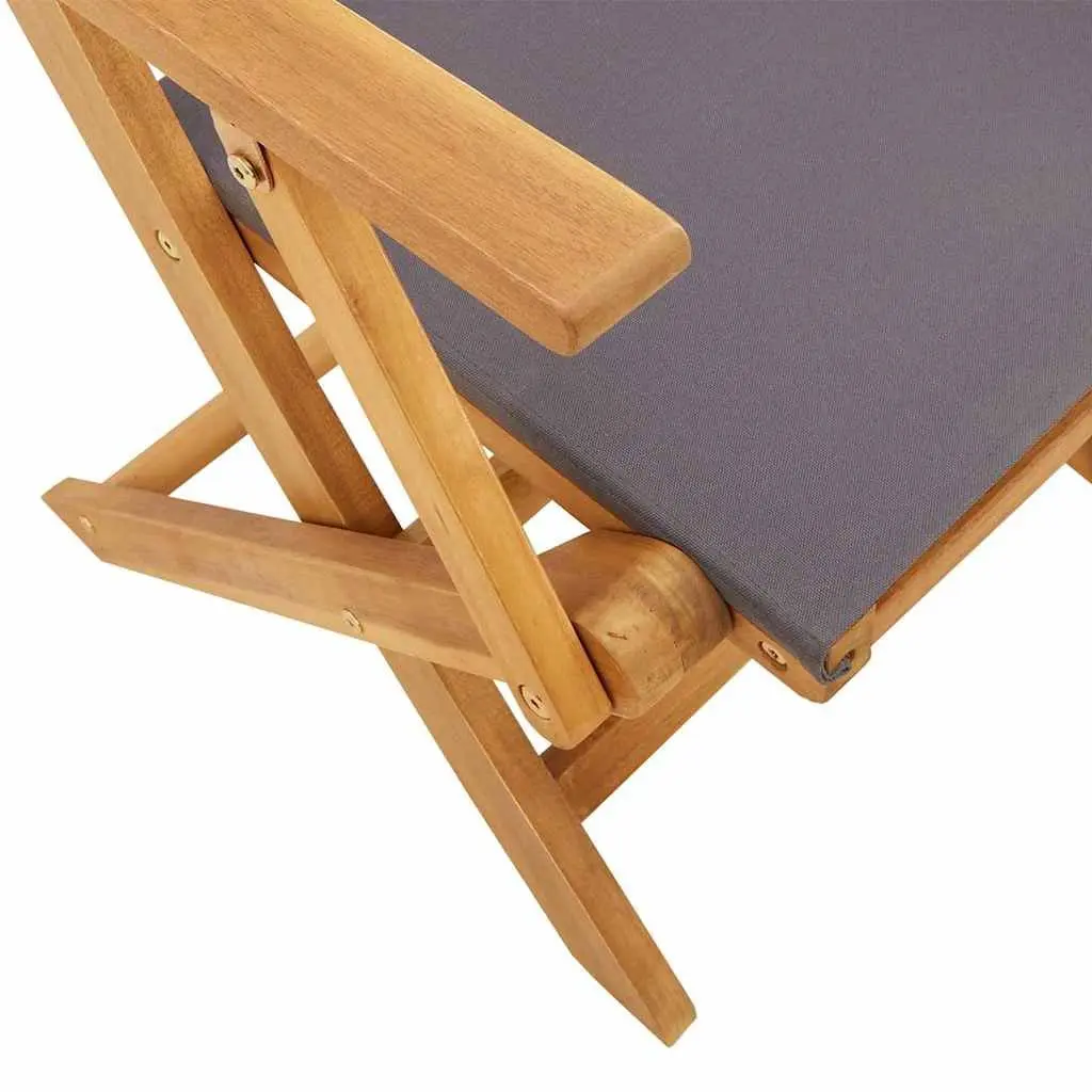 Outdoor Chairs Folding Garden Seating 2 Piece Anthracite Solid Wood Acacia