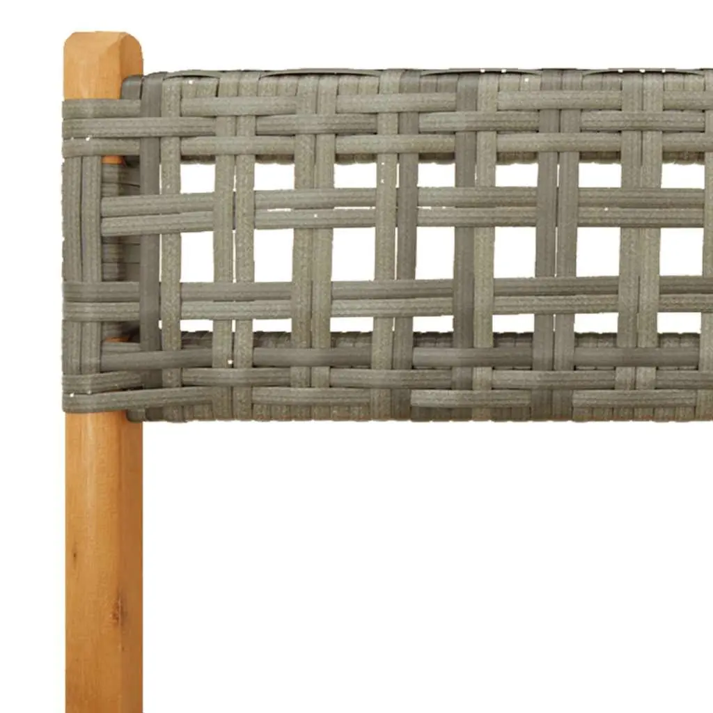 Bistro Chairs Outdoor Folding Garden Seating 2 pcs Grey Acacia Wood Rattan