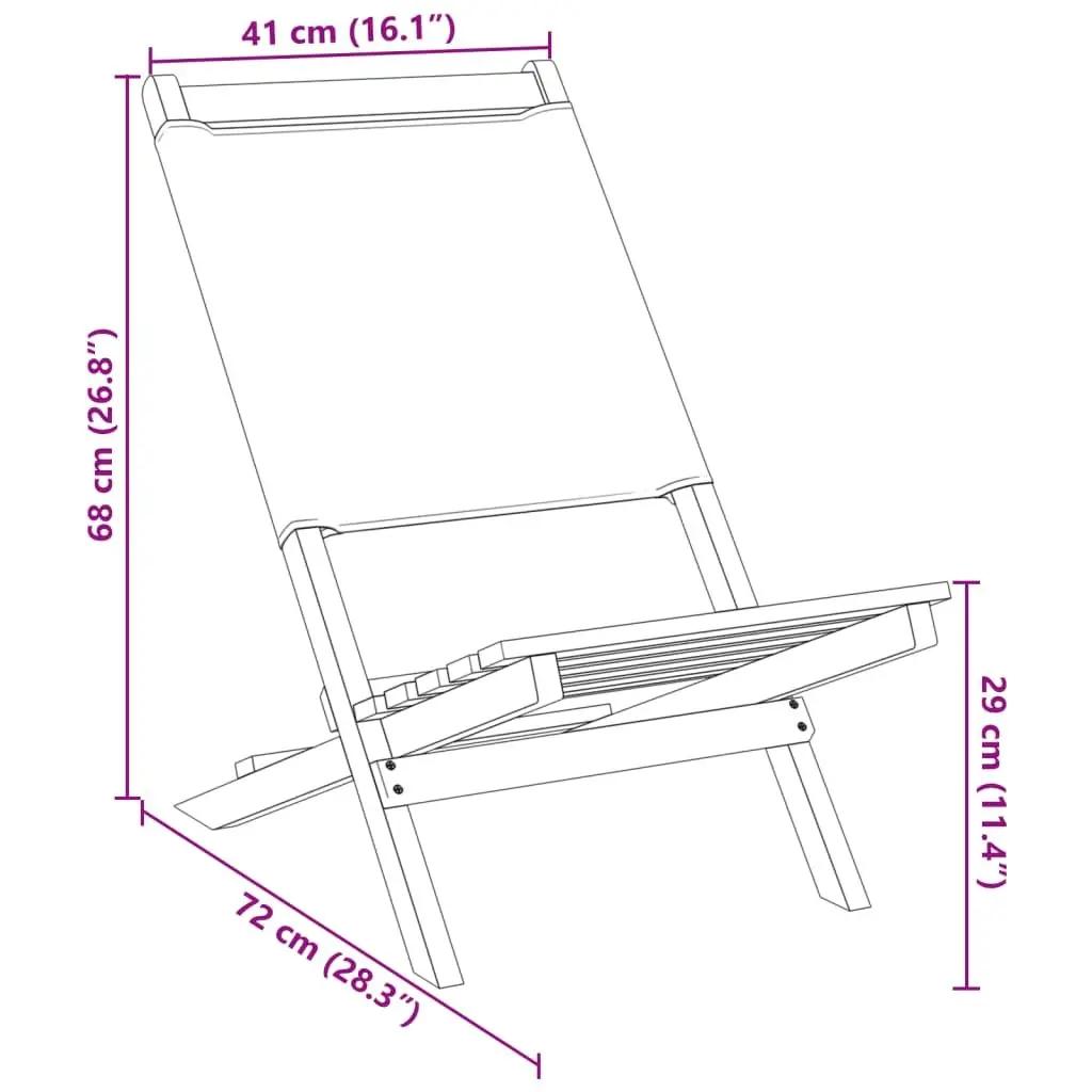 Folding Outdoor Garden Chairs Set 2 pcs Backrest White Acacia Wood Fabric