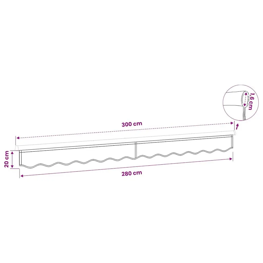 Replacement Awning Valance Fabric 3m Water UV Resistant Cream