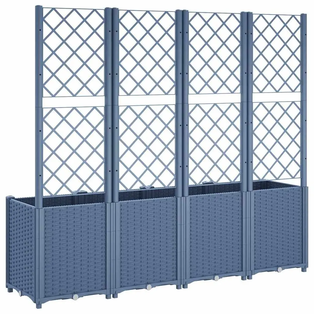 Garden Planter Trellis Support Outdoor Climbing Plants 160x40x140cm Grey