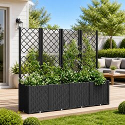 Practical Garden Planter with Trellis for Outdoor Spaces 160x40x140cm