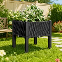 Affordable Black Garden Planter Box 40x40x42cm