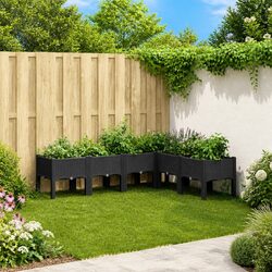 Practical Black Planter Box - Elevated Design for Gardens