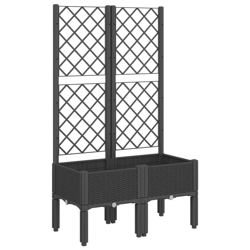 Garden Planter with Trellis Climbing Plants Support 80x40x142cm Black