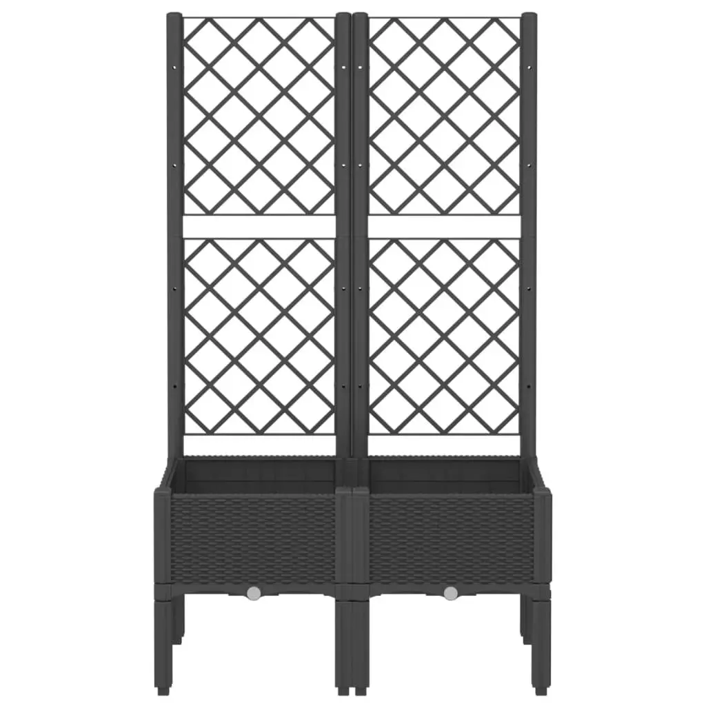 Garden Planter with Trellis Climbing Plants Support 80x40x142cm Black