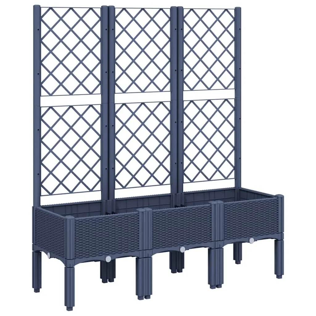 Garden Planter Trellis Support Outdoor Patio Climbing Plants Grey 120 x 40 x 142 cm