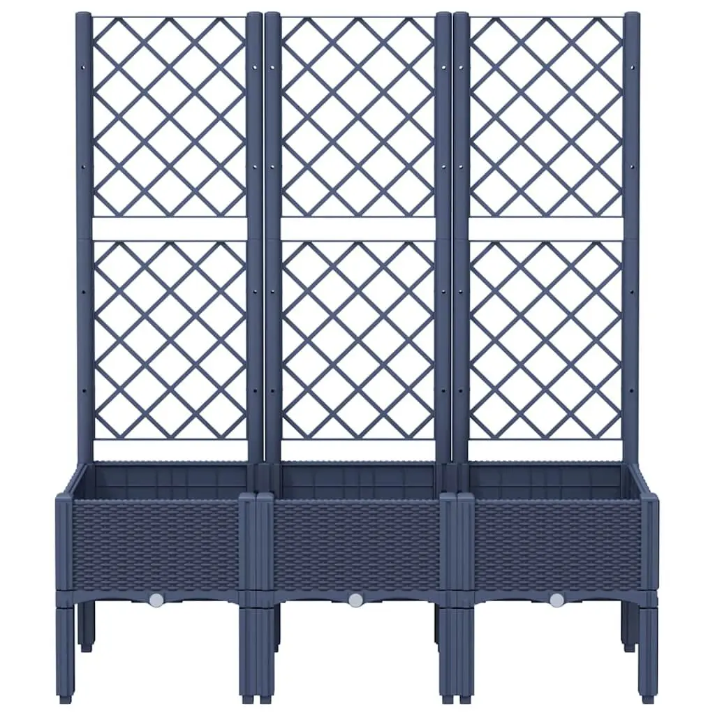 Garden Planter Trellis Support Outdoor Patio Climbing Plants Grey 120 x 40 x 142 cm