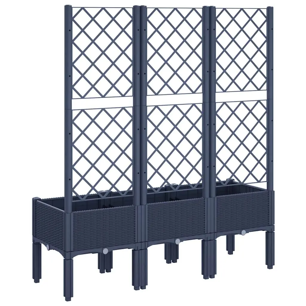 Garden Planter Trellis Support Outdoor Patio Climbing Plants Grey 120 x 40 x 142 cm