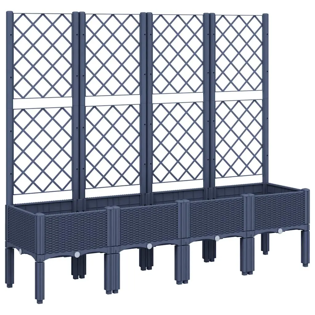 Garden Planter Trellis Support for Climbing Plants 160x40x142cm Grey