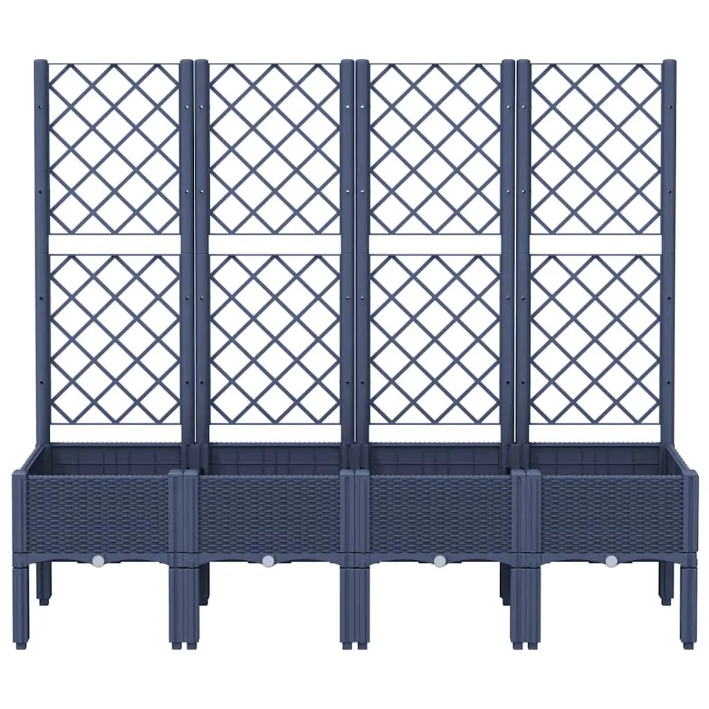 Garden Planter Trellis Support for Climbing Plants 160x40x142cm Grey