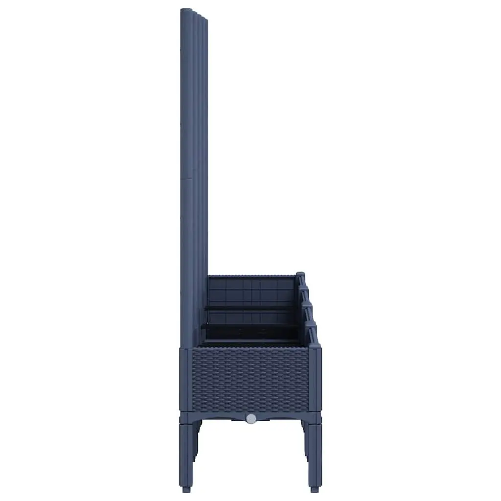 Garden Planter Trellis Support for Climbing Plants 160x40x142cm Grey