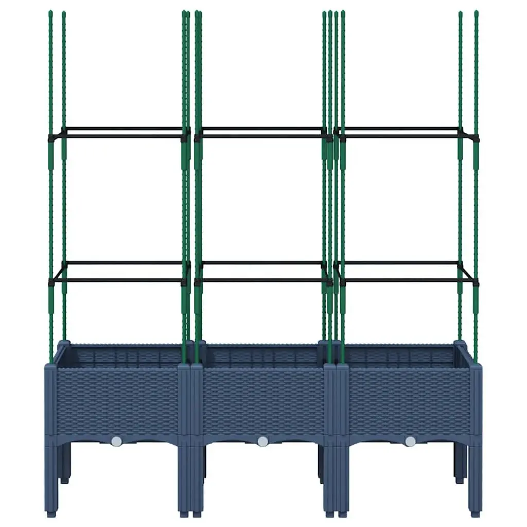 Garden Planter Trellis Support Climbing Plants 120 x 40 x 142.5 cm Grey