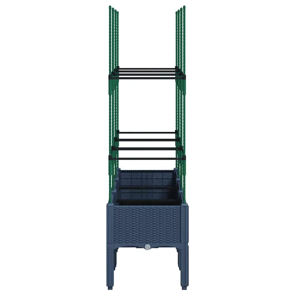 Garden Planter Trellis Support Climbing Plants 120 x 40 x 142.5 cm Grey
