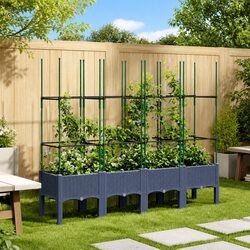 Quality Garden Planter with Trellis Support for Climbing Plants
