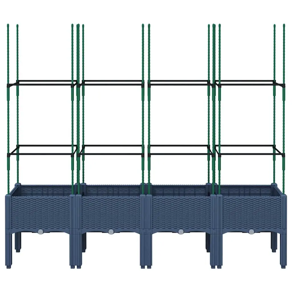 Garden Planter Trellis Support for Climbing Plants 160 x 40 x 142.5 cm Grey