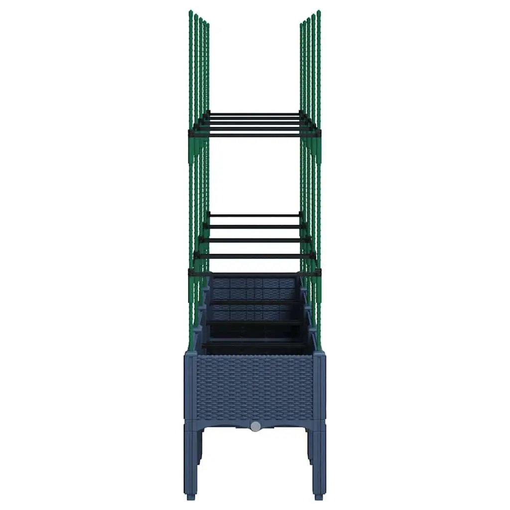 Garden Planter Trellis Support for Climbing Plants 160 x 40 x 142.5 cm Grey