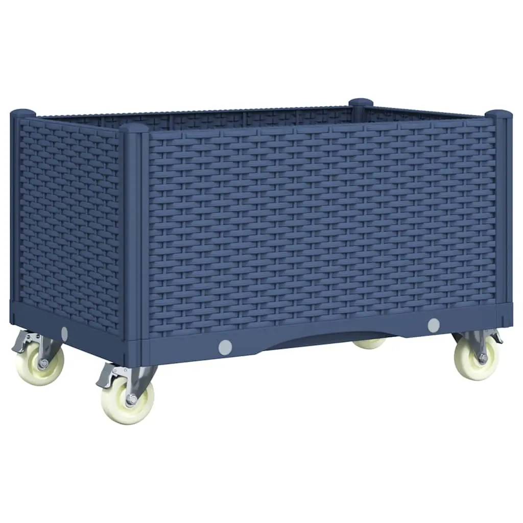 Garden Planter with Wheels Trellis for Climbing Plants 80L x 50W x 54H cm Grey