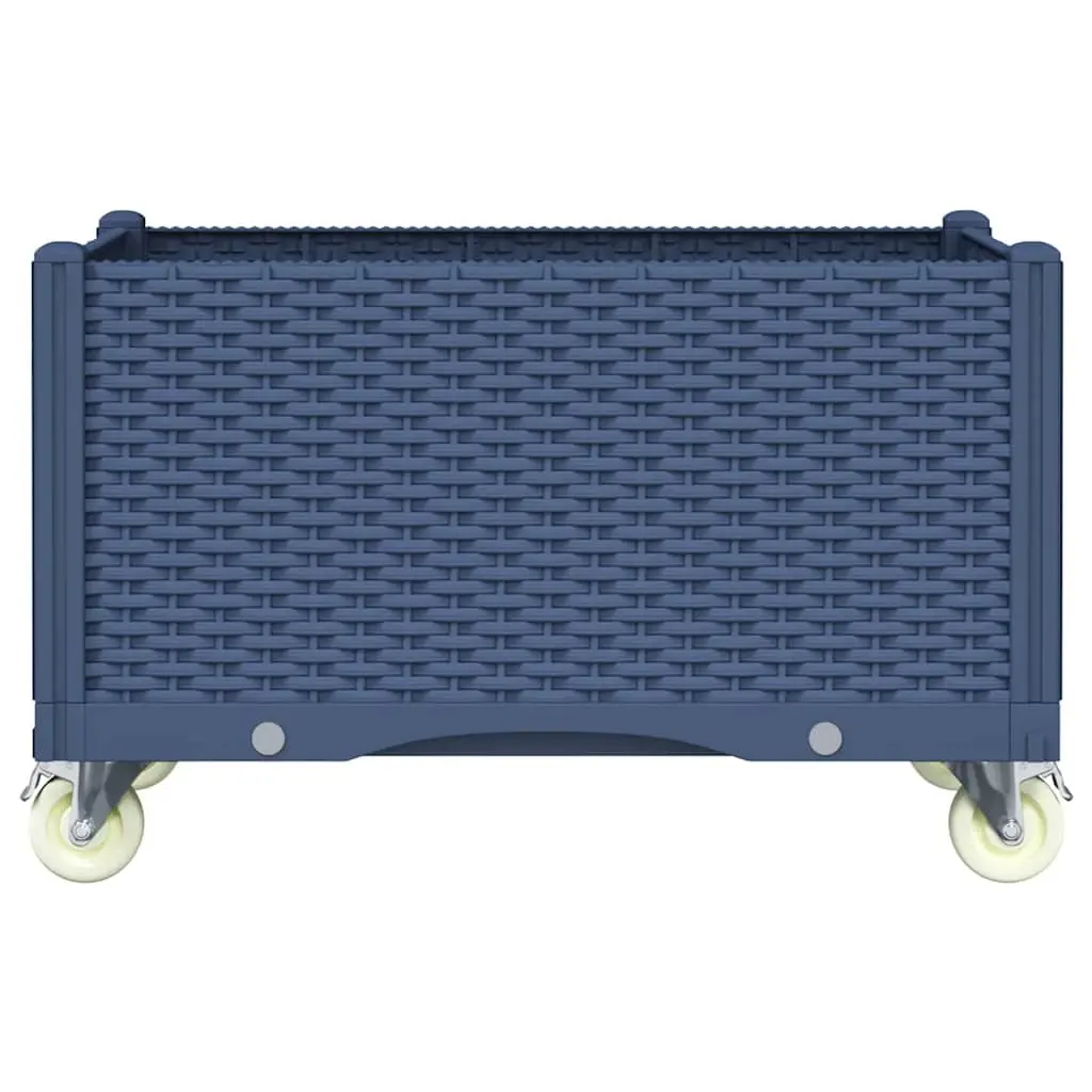 Garden Planter with Wheels Trellis for Climbing Plants 80L x 50W x 54H cm Grey