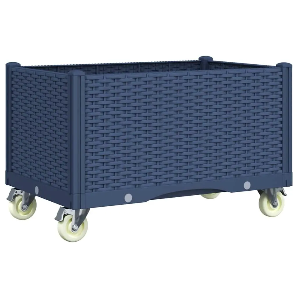 Garden Planter with Wheels Trellis for Climbing Plants 80L x 50W x 54H cm Grey