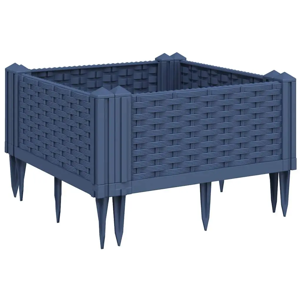 Garden Planter Modular Raised Bed 42.5x42.5x28.5cm Grey