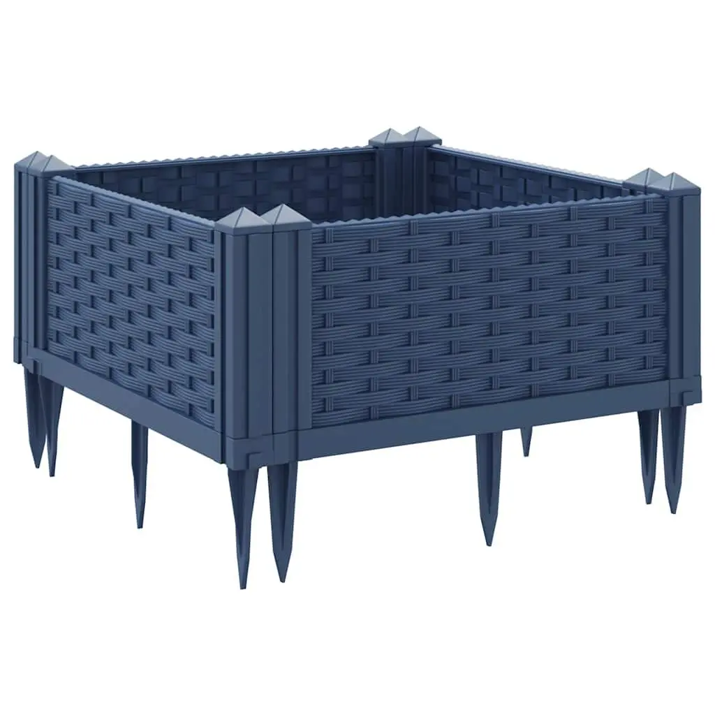 Garden Planter Modular Raised Bed 42.5x42.5x28.5cm Grey