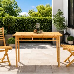 Outdoor Dining Table 110x55x75cm Garden Furniture Brown Patio Bamboo Desk