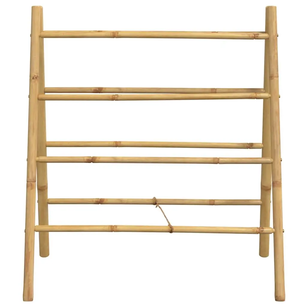 Double Towel Ladder Bamboo Bathroom Storage Rack 4 Rungs Brown
