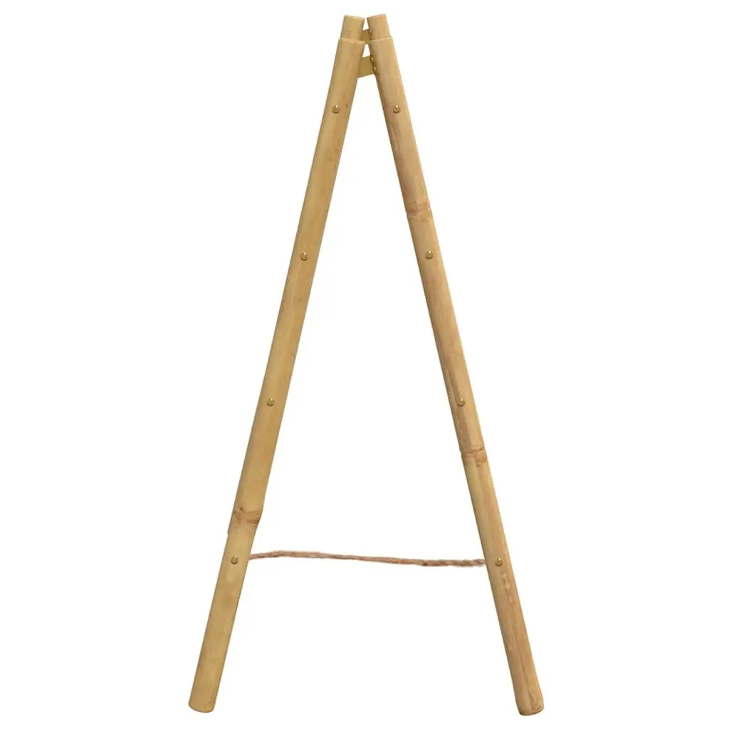 Double Towel Ladder Bamboo Bathroom Storage Rack 4 Rungs Brown