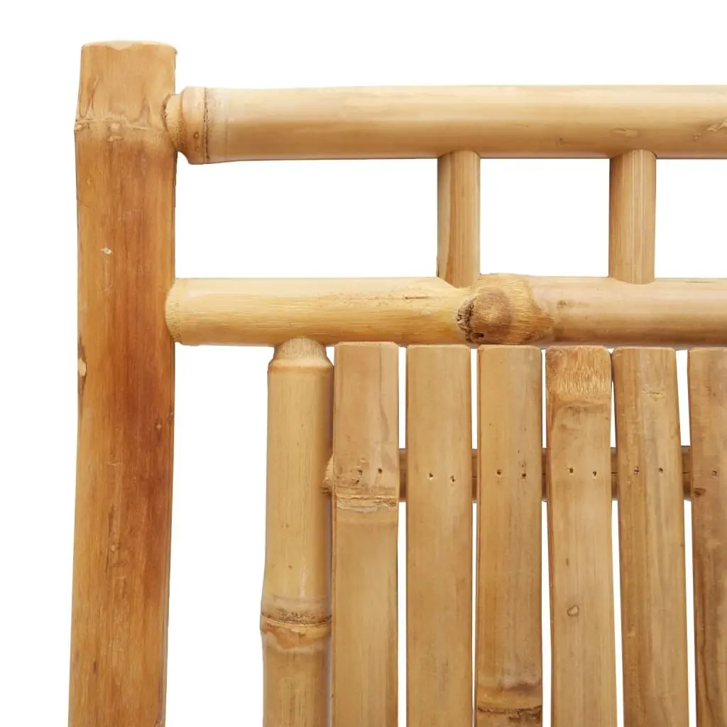 Folding Garden Chairs Outdoor Seating 2 Piece Brown Bamboo with Armrests and Backrest