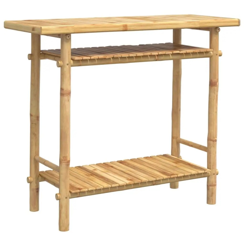 Brown Bamboo Console Table