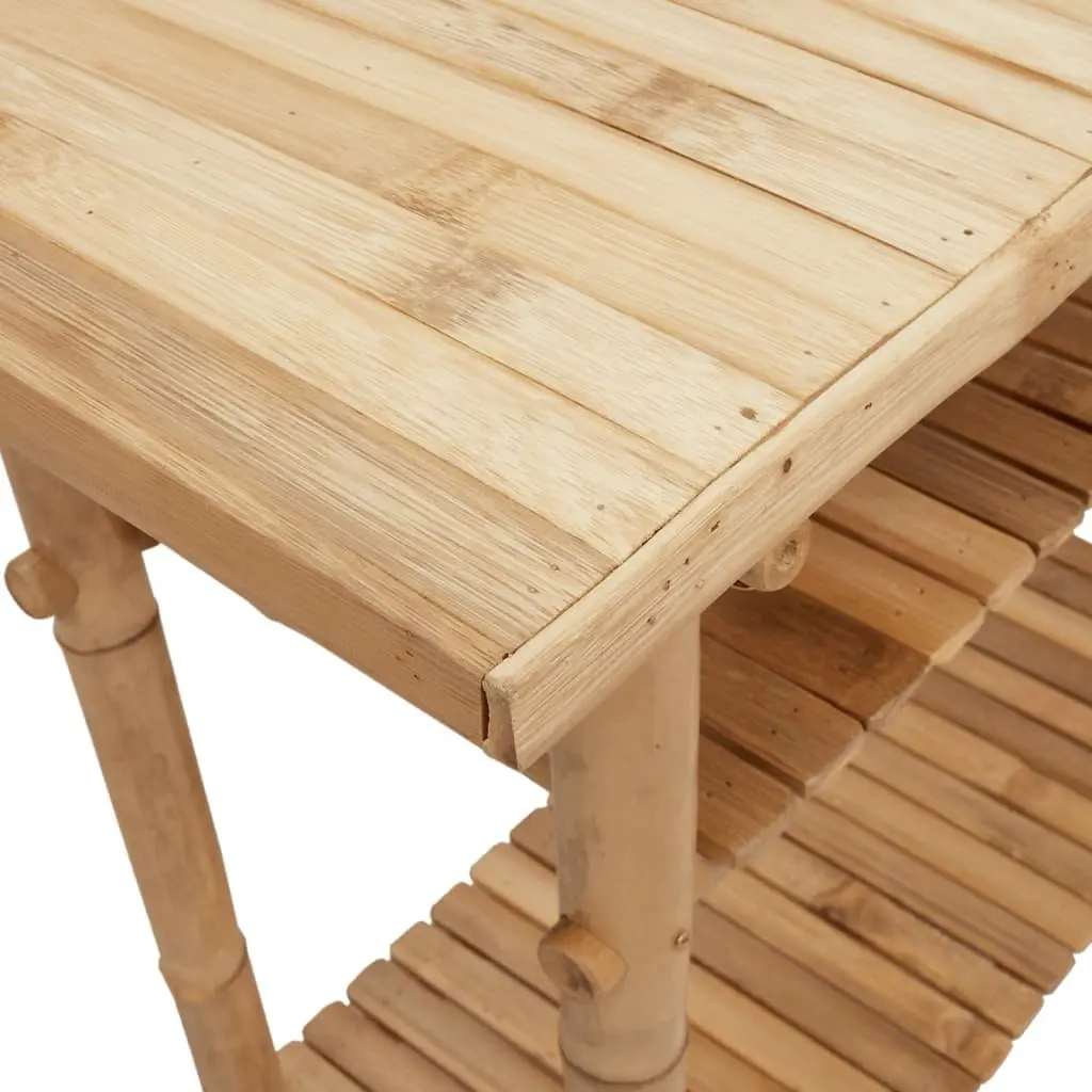 Brown Bamboo Console Table