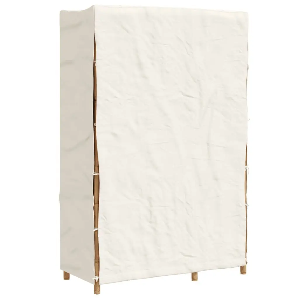 Bamboo Wardrobe Cupboard Clothes Organiser Storage Cabinet 110x45x170cm Brown