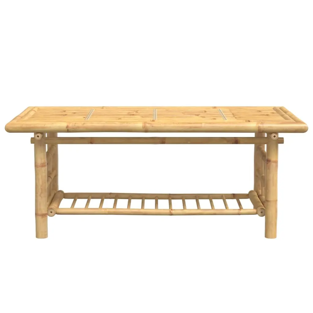 Bamboo Coffee Table Living Room Storage 110x55x45 cm Brown