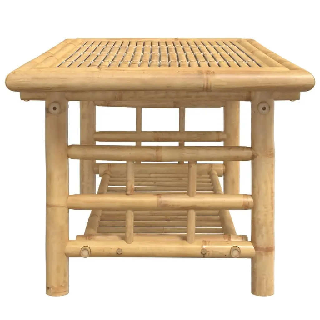 Bamboo Coffee Table Living Room Storage 110x55x45 cm Brown