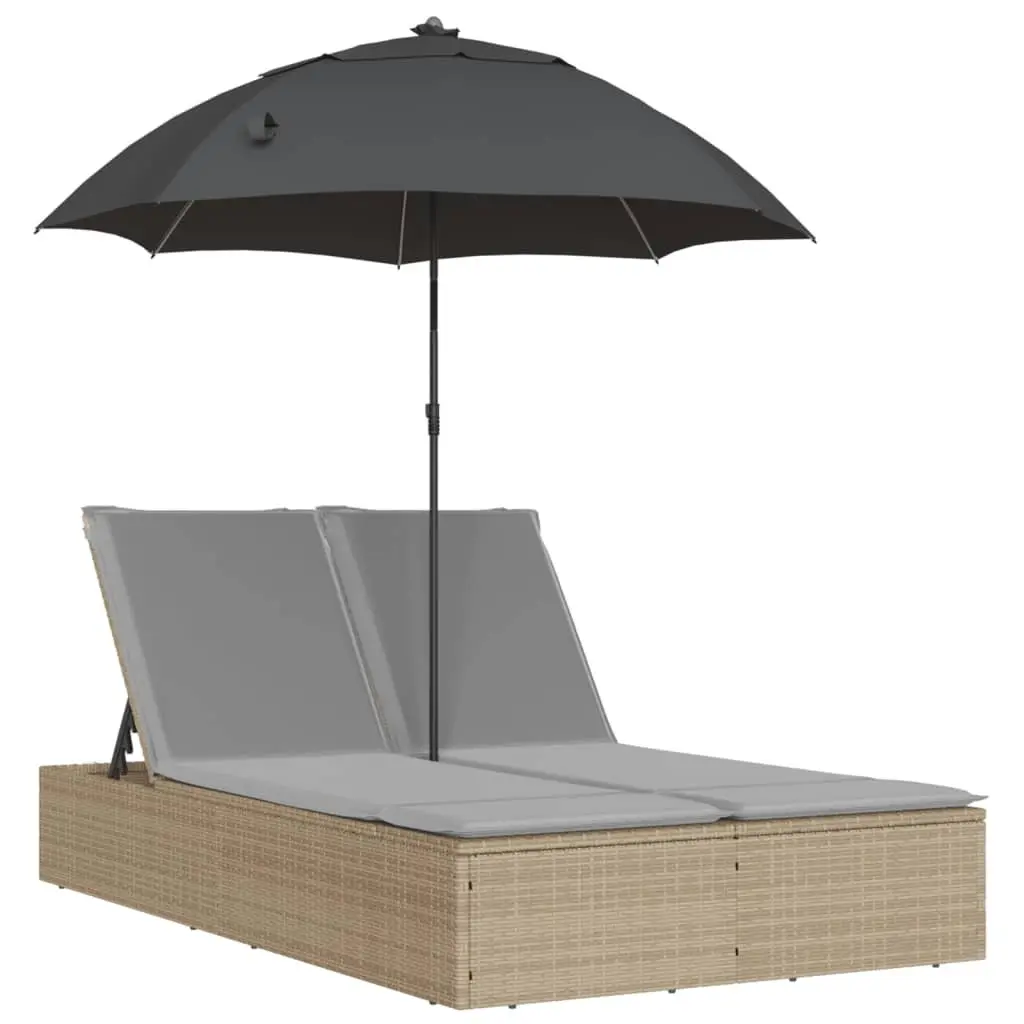 Double Sun Lounger in Beige