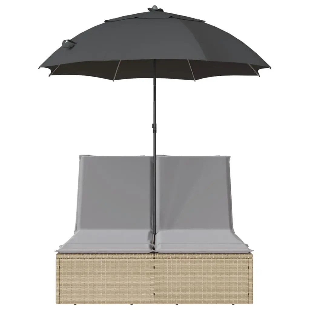 Double Sun Lounger in Beige