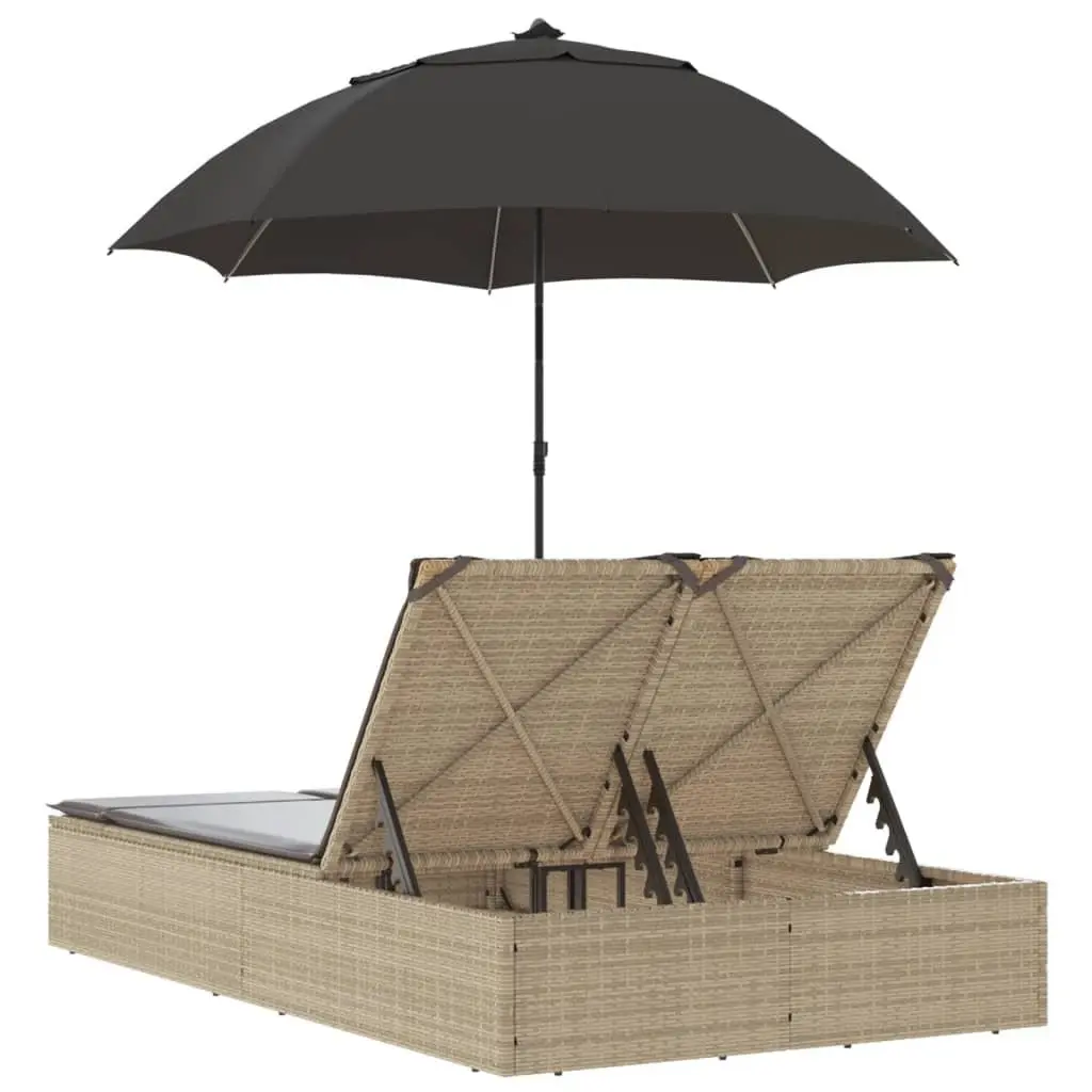 Double Sun Lounger in Beige