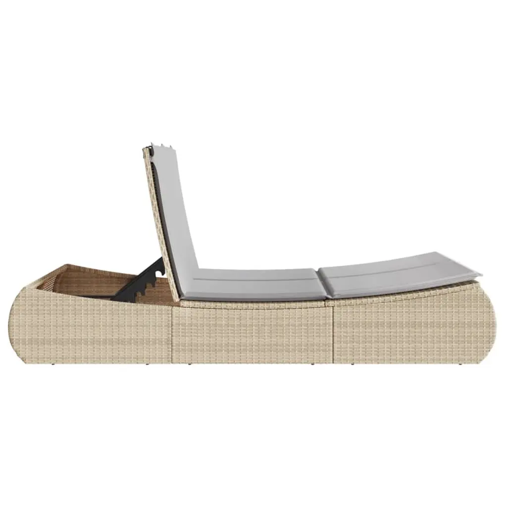 Double Sun Lounger Outdoor Garden Furniture Adjustable Beige