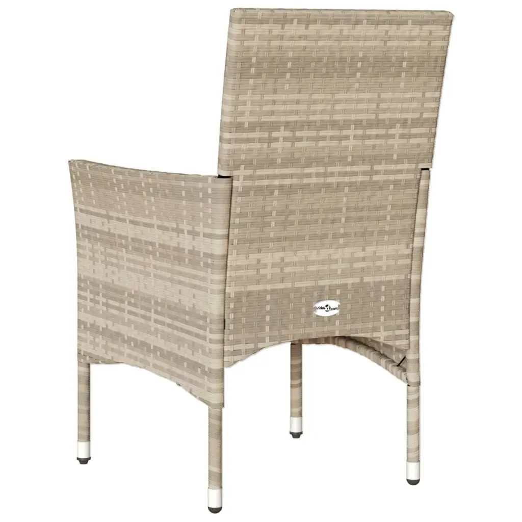 Outdoor Garden Chairs 2 pcs Grey Poly Rattan Patio Seating
