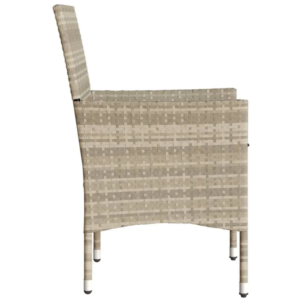 Outdoor Garden Chairs 2 pcs Grey Poly Rattan Patio Seating