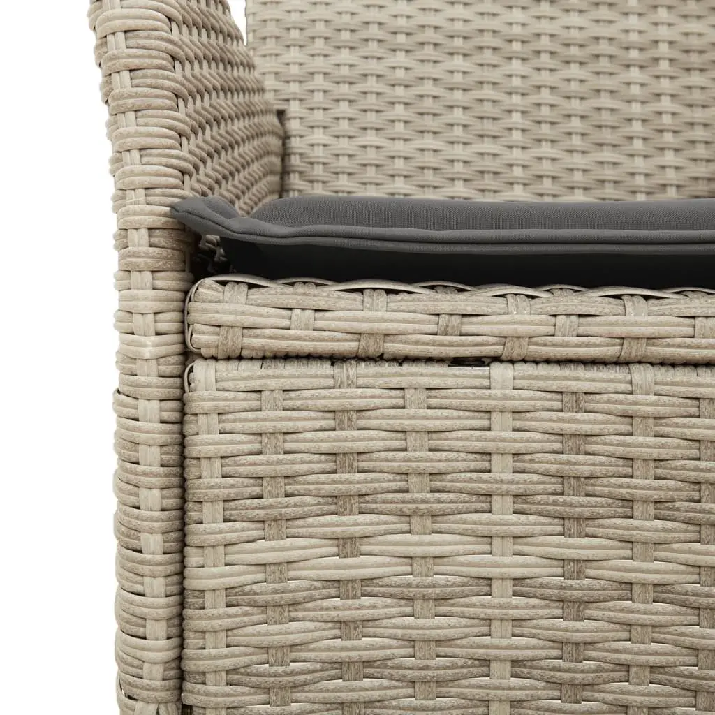 Outdoor Garden Chairs 2 pcs Grey Poly Rattan Patio Seating