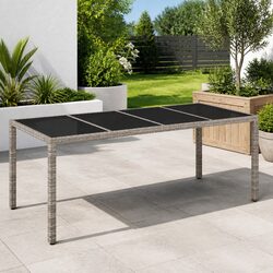 Reliable Grey Garden Table with Glass Top