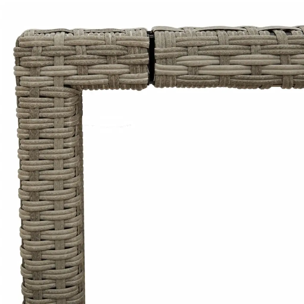 Garden Dining Table Outdoor Furniture 190x90x75cm Grey Poly Rattan Glass Top