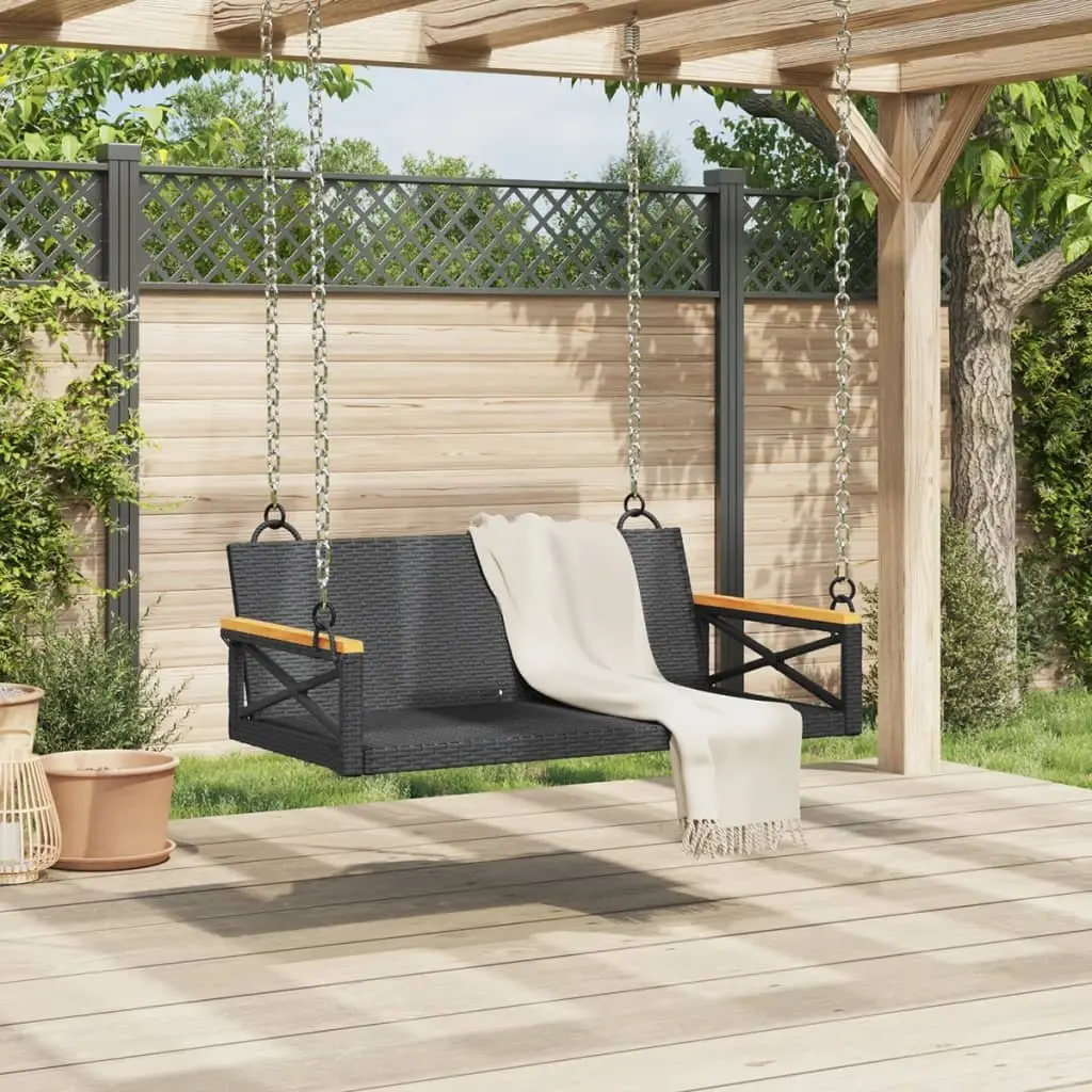 Black Swing Bench for Outdoor Relaxation