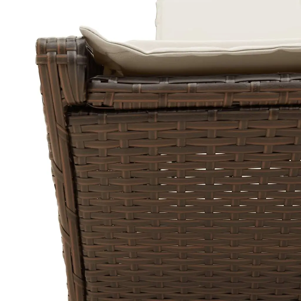 Double Sun Lounger Outdoor Garden Furniture Adjustable Reclining Brown